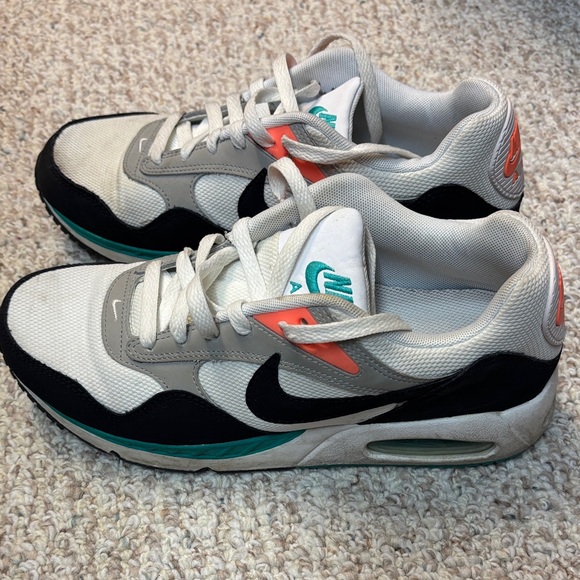 Nike White, Gray, Black Low-Top Sneakers with Teal and Orange Accents - Picture 6 of 8